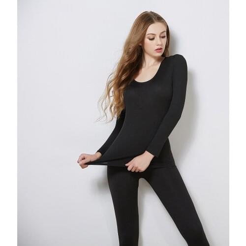 Women Modal Thermal Underwear Set Warm Slim Breathable Elastic Long Johns Bottoming Autumn Winter Clothing Large Size 2XL 80KG