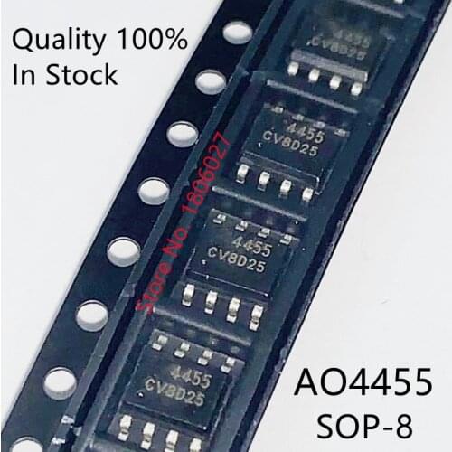 10PCS/LOT AO4455 4455 SOP8 new MOS field effect tube P channel 30V 17A SOP-8