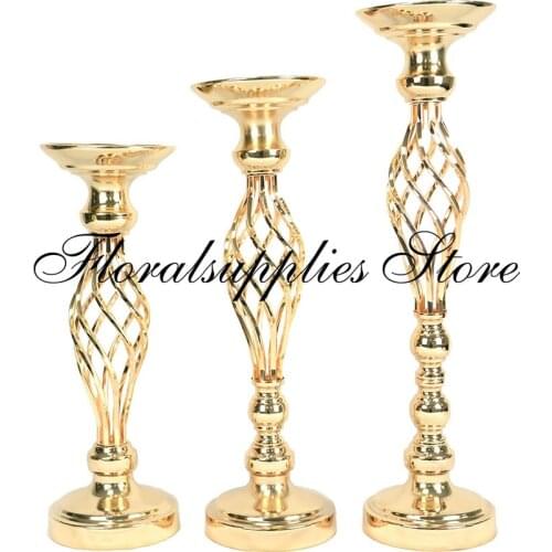 10 Pcs Gold Vases Candle Rack Is Wedding Decoration Road TABLE TABLE CENTER Pilar Party Event Graphic