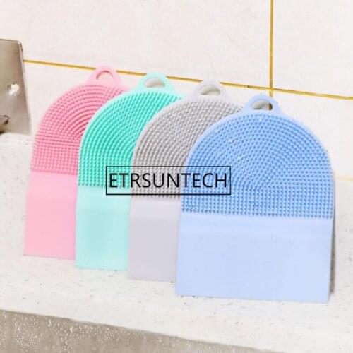 100pcs Magic Cleaning Brushes Silicone Dish Bowl Scouring Pad Pot Pan Sponge Cleaner Easy Clean Wash Brushes