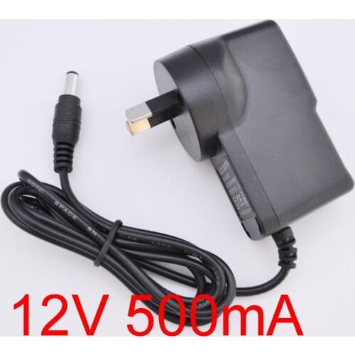 100PCS High quality 12V 500mA AC 100V-240V Converter Switching power adapter DC 0.5A Supply AU Plug DC 5.5mm x 2.1mm