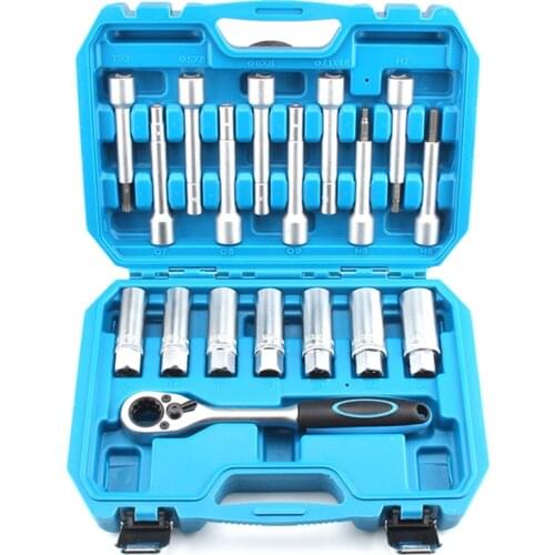 18pcs Steering Hub Suspension Shock Absorber Strut Nut Removal Tool Socket Kit Ratchet Sockets Set