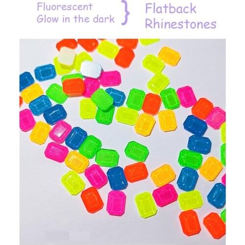50pc/bag Flat-back Nail Strass Rhinestone 5 Color Fluorescent Crystal Stone Nail Tip Art Diamond/Water-drop Luminous Rhinestones