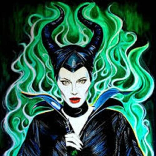 Diy 5d diamond painting cross stitch resin drill mosaic picture full square diamond embroidery Black witch rhinestone home decor