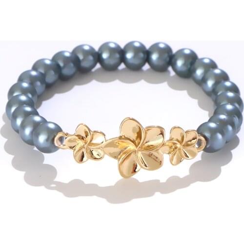 KOMI Adult/Kid Size Polynesian Hawaiian Samoa Marshall Jewelry Imitation Pearls Flower Turtle Seahorse Men Woman Bracelet Bangle
