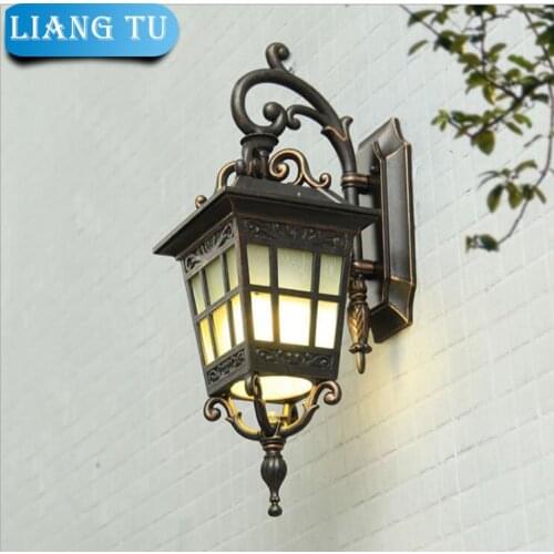 Europe outdoor Wall lamp garden lights Lampshade E27 Edsion light aluminum baking vintage wall light