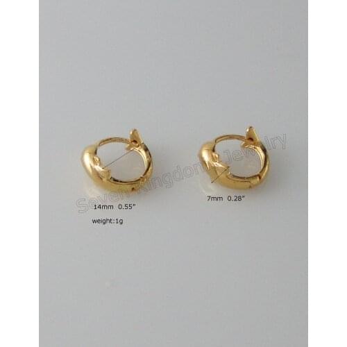 Foromance/ 3 STYLES AVAILABLE - YELLOW GOLD GP FILLED BRASS OVERLAY SMALL HOOP FLOWER PLAIN DOLPHIN EARRING/GREAT GIFT