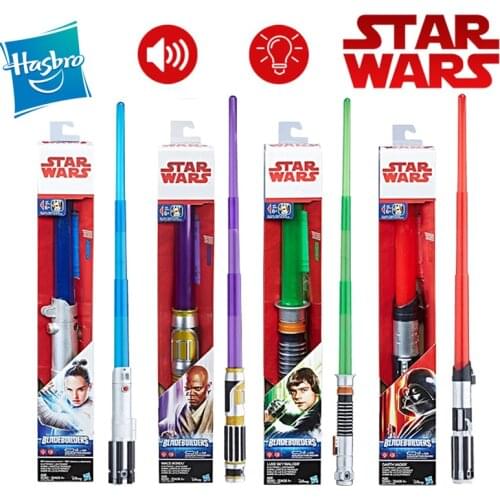 Hasbro Star Wars Rey Luke Skywalker Darth Vader Mace Windu Electric Lightsaber Jedi Knight Glowing Laser Sword Action Figure