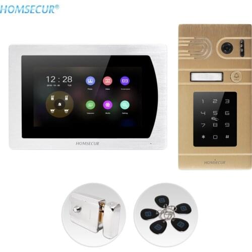 HOMSECUR 7" AHD Hands-free Video&Audio Home Intercom Electric Lock with Keys Included BC071HD-G+BM717HD-S