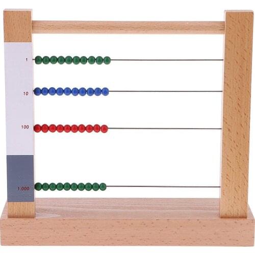 Montessori Math Counting Toy 1 10 100 1000 Calculate Pearl Abacus Educational Toy Develop Kids Mathematics Intelligence