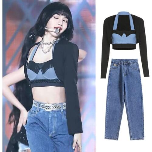 K-pop Dancer Outfit Women Sexy Concert Outfits Hip-Hop Street Dance Clothes Korean Stage Costume Cheerleader Costume JL3520