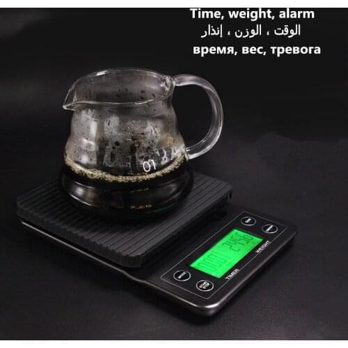 3kg/0.1g 5kg/0.1g Electronic Scales Hand Grinding Coffee Band Timing Digital Coffee Scales For Kitchen Counter