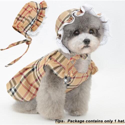 Plaid Dog Cap for Small Medium Dogs Cotton Stripe Pet Products Leisure Outdoor Dog Accessories Luxury Cat Party Hat Dropshipping