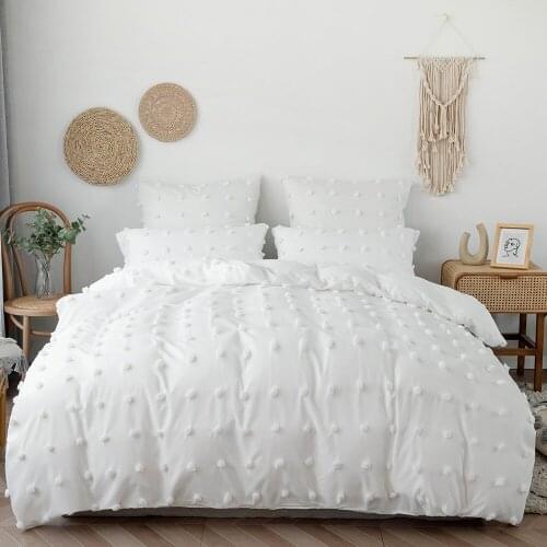 Concise Duvet Cover 240x220 Solid Cut Flower Craftsmanship Raised Point Bed Set No Sheets Bedroom Use Thick 3 Pcs Comforter Sets
