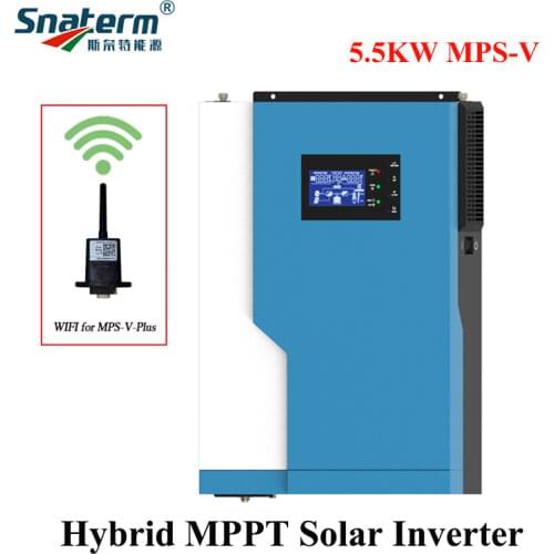 5500W pure sine wave inverter DC48V AC230V 100A MPPT PV input range DC120V-500V with Wifi function can work without battery