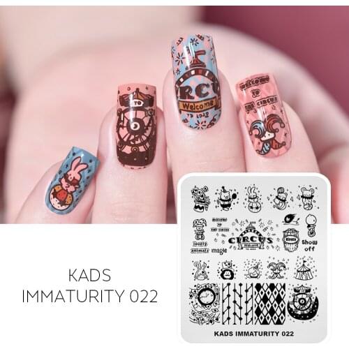 Nail Art Stamping Plate Circus Cute Animal Image Nail Stamp Template Image Stenil Plate DIY Manicure Overprinting Plate Mold