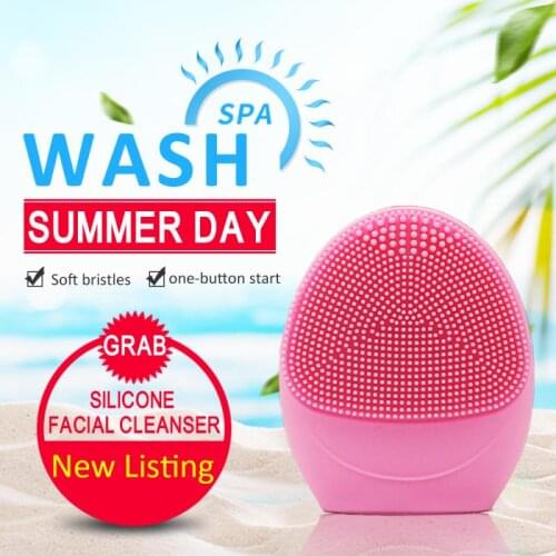 New Electric Silica Gel Facial Cleanser Facial Cleanser Pore Cleaner Facial Brush Massage Beauty Instrument Skin Care Tools