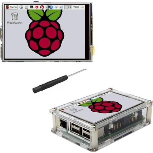 Raspberry Pi 4 /3 Model B 3.5" Touch Screen Lcd Display Monitor With Transparent Acrylic Case Stylus