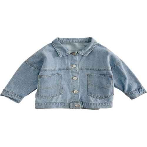 Blue Denim Child Jackets Coat Autumn New Boy/girl Denim Outwear Coats for Kids Jacket