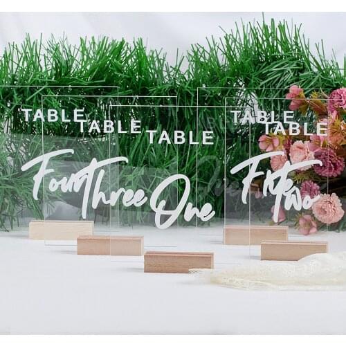 Reserved Acrylic Wedding Table Sign,Wedding Acrylic Table Signs,Painted Table Numbers,Acrylic Modern Calligraphy Table Numbers