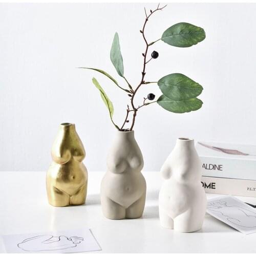 Modern Vase Home Decoration Ornaments Ceramic Flower Pot Art Vases Home Decoration Ornament Gifts Flower Arrangement Container