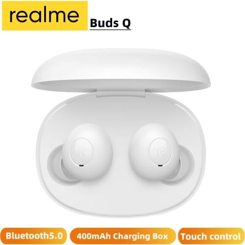 Realme Buds Q Wireless Earphones Bluetooth TWS Sports Headset 400mA Battery Charger Box Bluetooth 5.0 Earbuds For realme X2 Pro