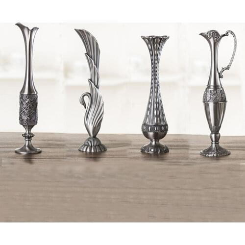 European retro alloy metal flowers vases for centerpieces for weddings Table top vase Home decoration vase floor vases HP075