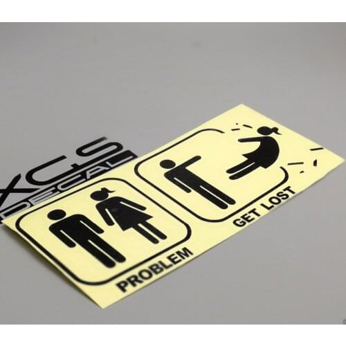 XGS DECAL Car decal JDM funny problem get lost 18cm x 7.8cm motorcycle car truck ebike vinyl reflective waterproof stickers