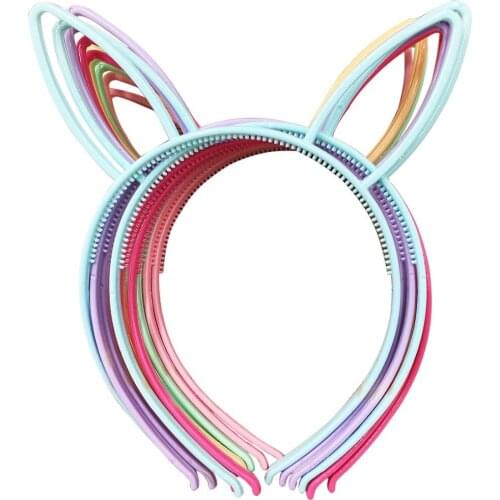XIMA Spring Colors For Girls Plastic Headbands Rabbit Ears Headbands Fox Ears Head Band Children Accessories 12pcs/lot GHB024