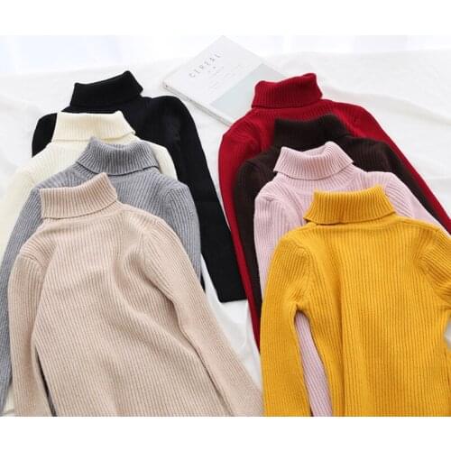 2021 Women Turtleneck Sweater Basic Casual Solid Knit Jumper Korean Sweater Slim Pull Femme Top Elasticity Winter Pullovers