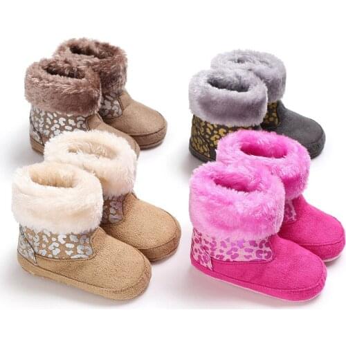 Winter 0-1 years old men and women baby plus velvet warm soft bottom non-slip baby toddler shoes