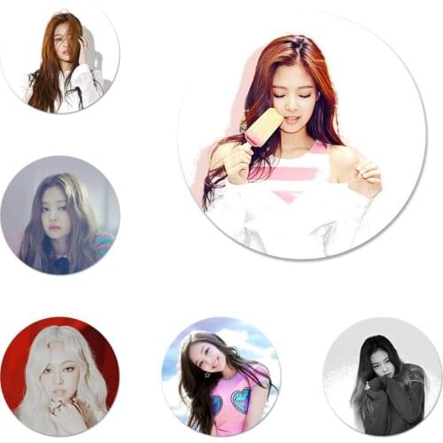 Jennie Icons Pins Badge Decoration Brooches Metal Badges For Clothes Backpack Decoration 58mm