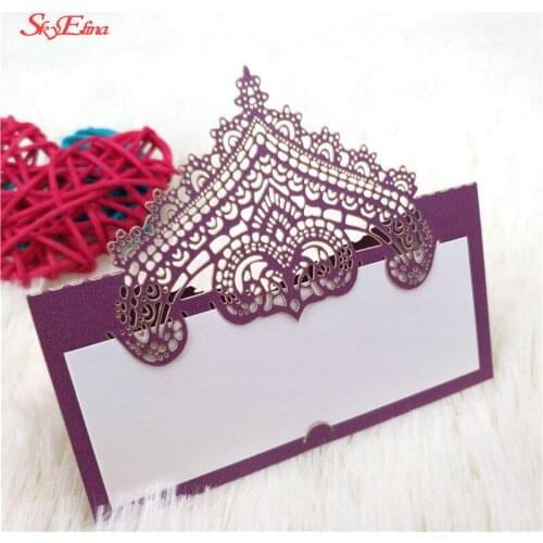 10pcs Laser Cut Place Cards Wedding Name Cards Wine Glass Wedding Event Laser Cut Flower Decoupage 7ZSH935