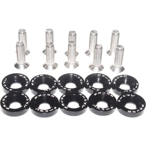 10pcs M6 JDM Car Modified Hex Fasteners Fender Washer Bumper Engine Concave Screws Car-styling