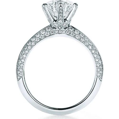 10K Au417 White Gold Women Ring Moissanite Diamonds 1 2 3 4 5 Carat Round Elegant Wedding Party Engagement Anniversary Ring