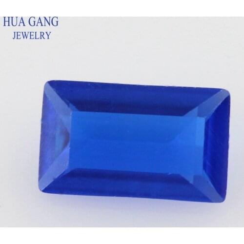113# Blue Rectangle Shape Emerald cutting Synthetic Spinel Stone For Jewelry Size 1x2mm~3x6mm Free Shipping