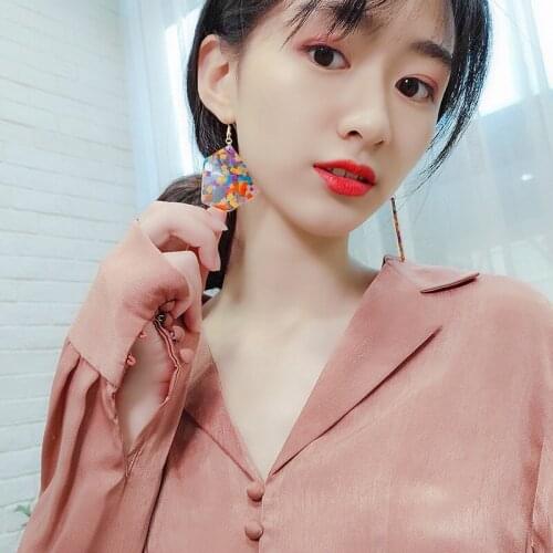 Bohemia Irregular Color Spots Acrylic Drop Earrings for Women New Fashion Hyperbole Dangle Earring Party Jewelry
