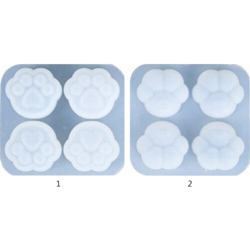 4-Cavity Cats Claw Pendant Earrings Crystal Epoxy Resin Mold Keychain Silicone Mould DIY Crafts Jewelry Casting Tool