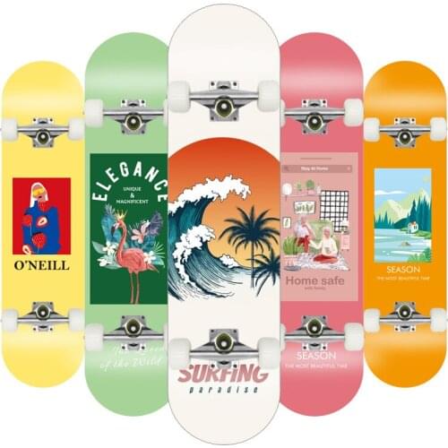 80CM Four-Wheel ABEC - 7 Double Snubby Maple Thermal Transfer Printing Pattern Children Adults Beginners Skateboard