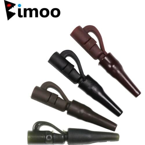 Bimoo 100sets Black Brown Green Carp Fishing Rigs Safety Leadclip & Tailrubber Safe Lead Clip System for Use With Swivel Leads