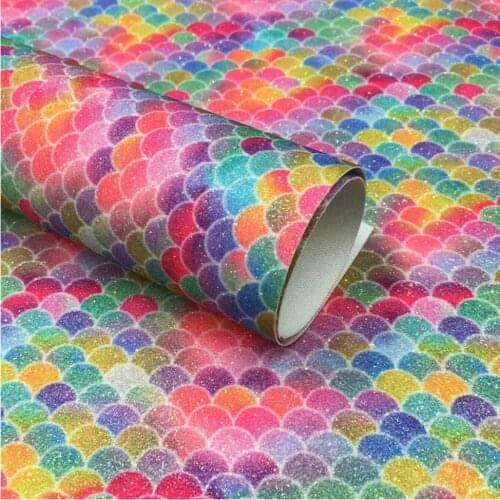 Glitter Mermaid Fabric for DIY Craft Patchwork Kawaii Stuff Bows for Needlework Hand Made Material Fashion Jewelry Making