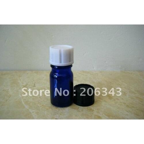 5ml blue essential oil bottle with plastic pad and cap for cosmeticl packaging