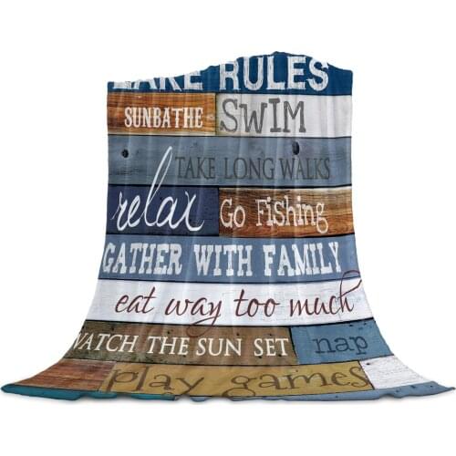 Wood Board Text Rules Printed Flannel Throw Blanket Quilts Keep Warm Sofa Child Blanket Home Textiles Family Gift