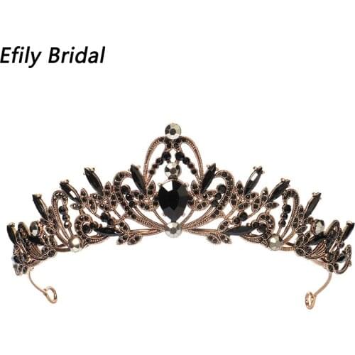 Efily Bridal Rhinestone Tiaras and Crowns for Women Hair Accessories Wedding Crystal Hair Jewelry Bridesmaid Party Headpiece