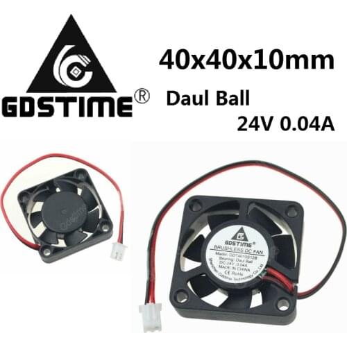 Gdstime 100 Pcs DC 24V 0.04A Ball Bearing 40mm x 40mm x 10mm 3D Printer Cooler 4cm