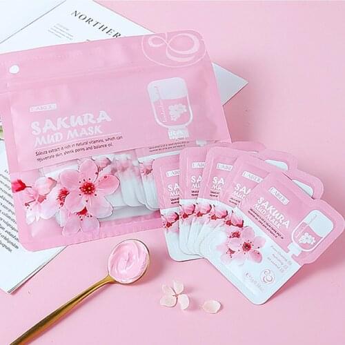 Sakura Mud Mask Skin Cleansing Clay Mask Oil Control Face Mask Facial Cleanser Hydrating Facial Treatment