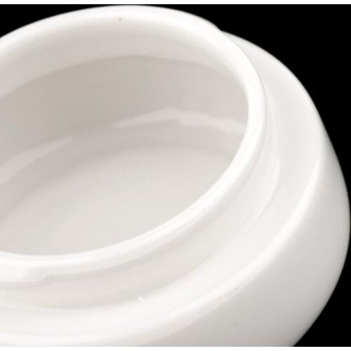 Beauty White Empty Ceramic Loose Powder Makeup Case Tea Tin Pot Containers