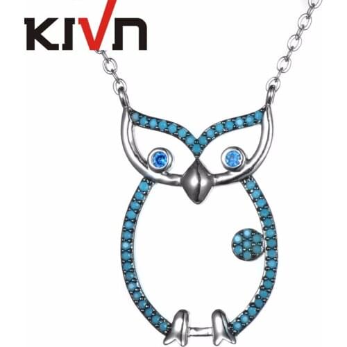 KIVN Fashion Jewelry CZ Cubic Zirconia Cute Animal Cat Pendant Necklaces for Women Promotion Birthday Girls Mothers Day Gifts