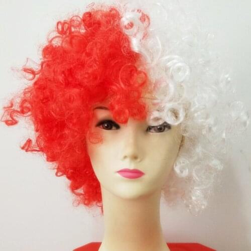 New Curly Football fans Clown Cosplay Peluca headwear Halloween Joker droll Costumes Carnival Purim parade Nightclub party dress