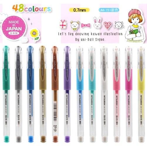 New! Japan UNI UM-151 Signo Colorful Gel Pen Metal/ Milk Color for Daily Writing 0.7mm 1 Piece